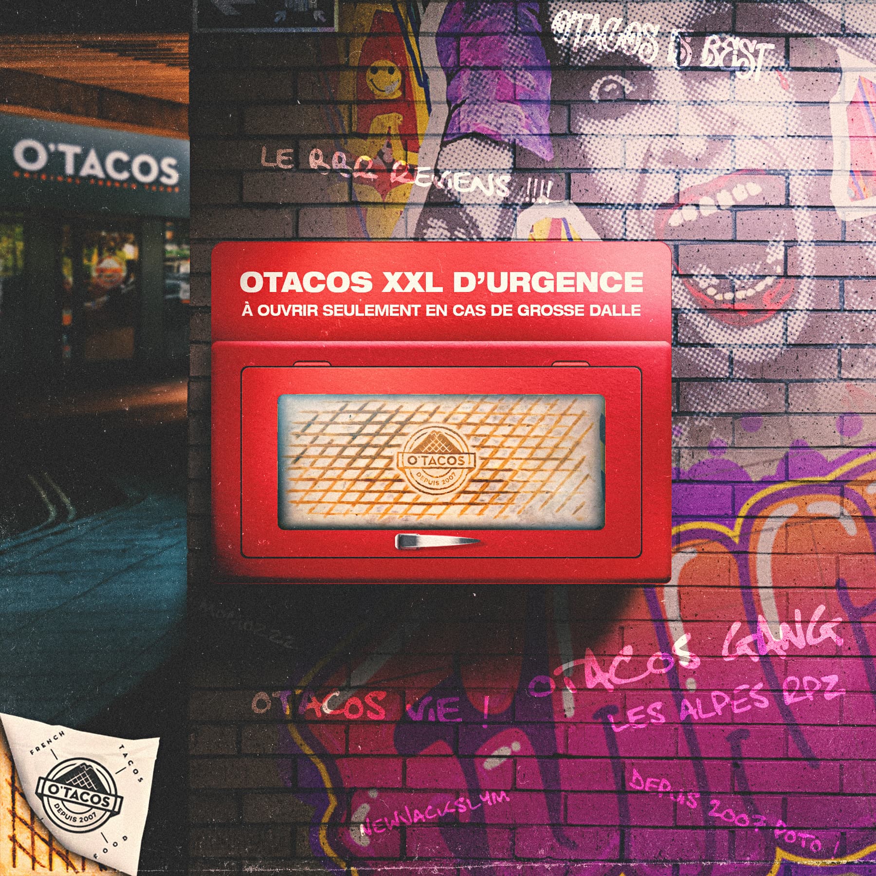 Visuel à destination des réseaux sociaux pour la marque O'Tacos